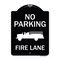 Signmission Designer Series-No Parking Fire Lane, Black & White Heavy-Gauge Aluminum, 24" x 18", BW-1824-9961 A-DES-BW-1824-9961 - alternate 1